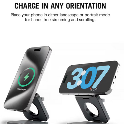 3 in 1 Wireless Charging Station, Mag -Safe Magnetic Foldable Wireless Charger