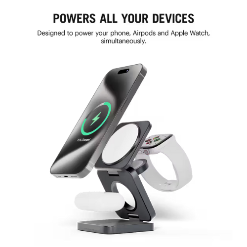 3 in 1 Wireless Charging Station, Mag -Safe Magnetic Foldable Wireless Charger