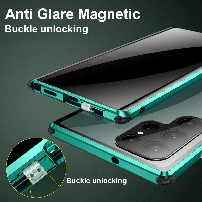 360° Samsung Anti Peep Magnetic Titanium Metal Case (Buy 1 Get 1)