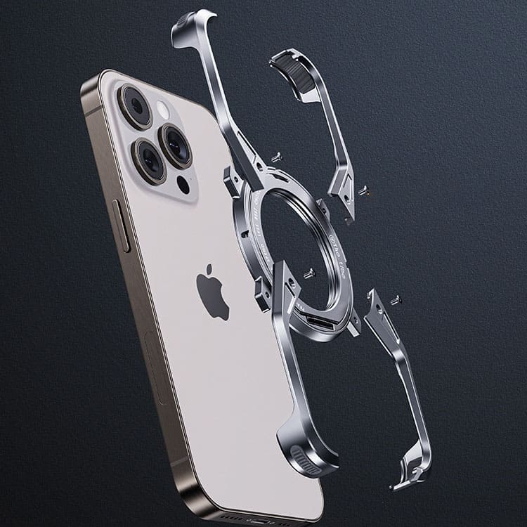 X Metal Rotating Minimal Magnetic iPhone Case