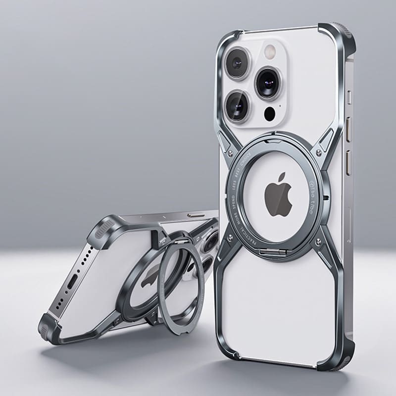 X Metal Rotating Minimal Magnetic iPhone Case