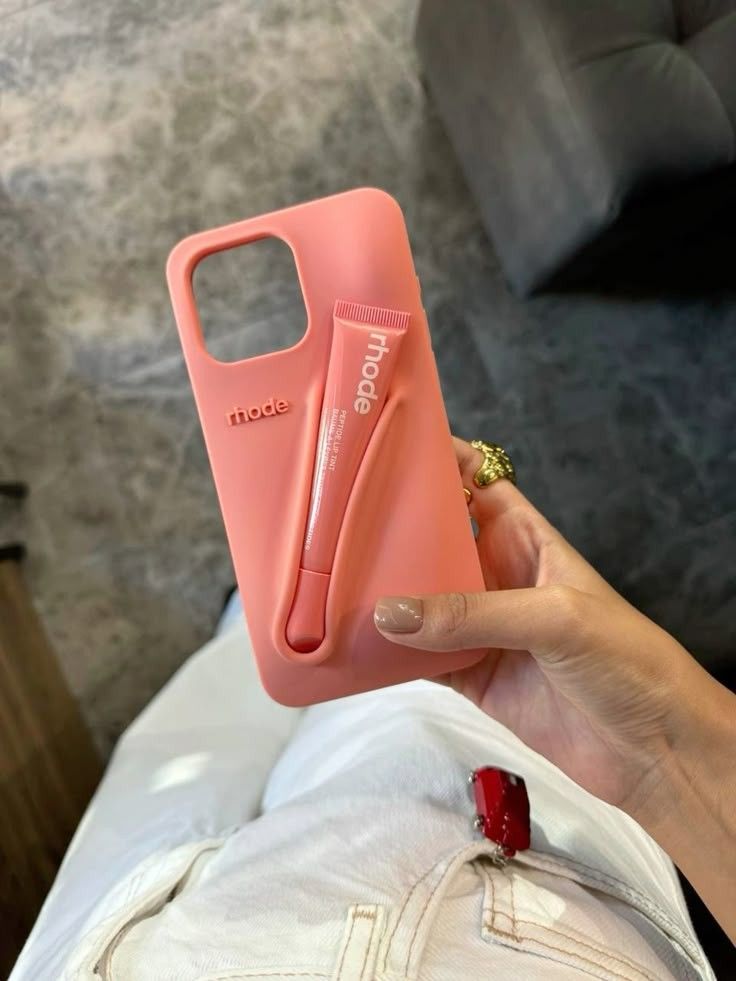 Rhode Lip Phone Case 'Peach Pit' and Tint + Lipstick Combo