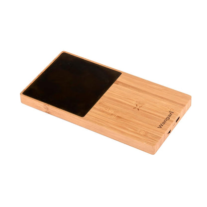 15W Willow Bamboo 2-in-1 Multifunctional Wireless Charger with Cup Warmer