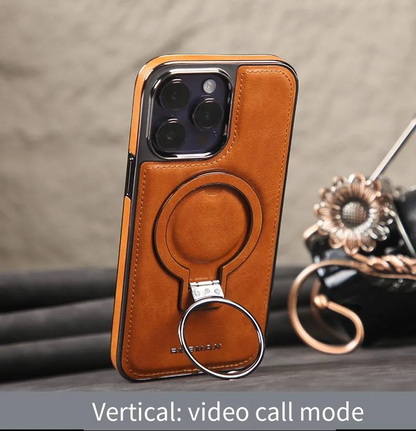 Luxury Leather Case with Invisible Stand  for iPhone