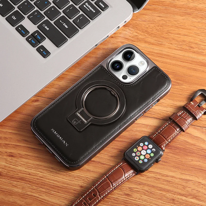 Luxury Leather Case with Invisible Stand  for iPhone